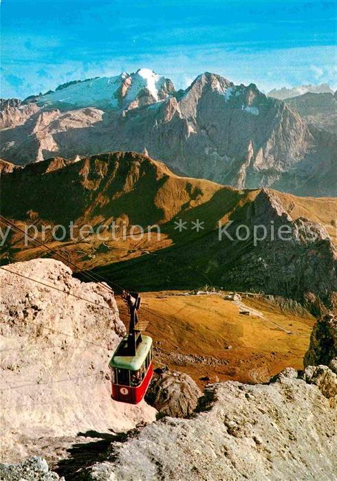 Seilbahn Funivia Passo Pordoi Dolomiti