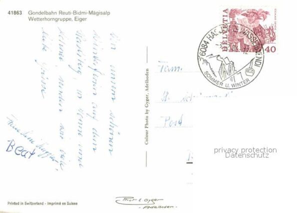 Seilbahn Reuti-Bidmi-Mägisalp Wetterhorngruppe E – Bild 2