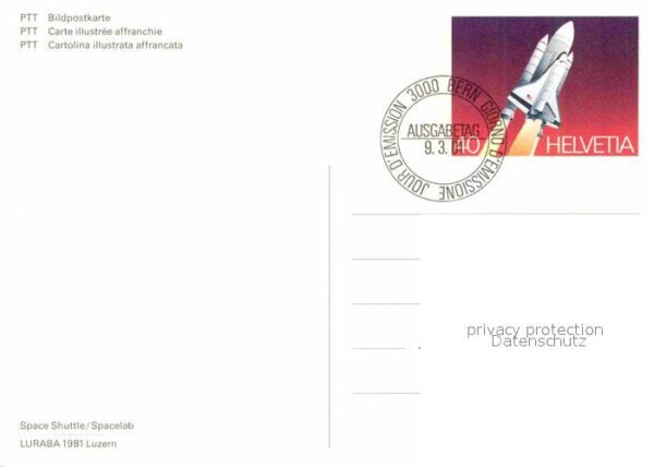 Raumfahrt Space Shuttle Spacelab LURABA 1981 Luze – Bild 2