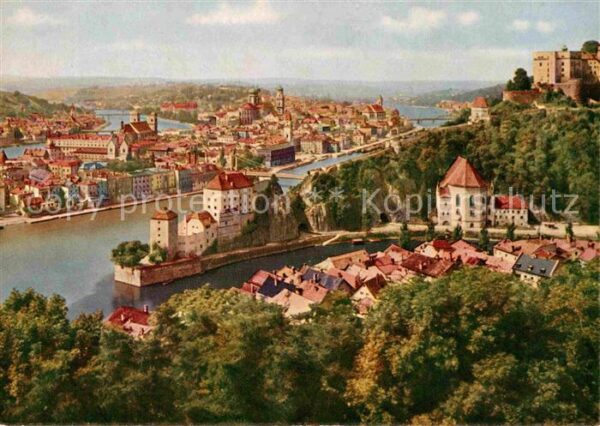 Passau Dreiflüssestadt Donau Inn und Ilz