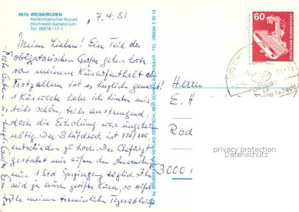 Weiskirchen Saar Hochwald-Sanatorium – Bild 2