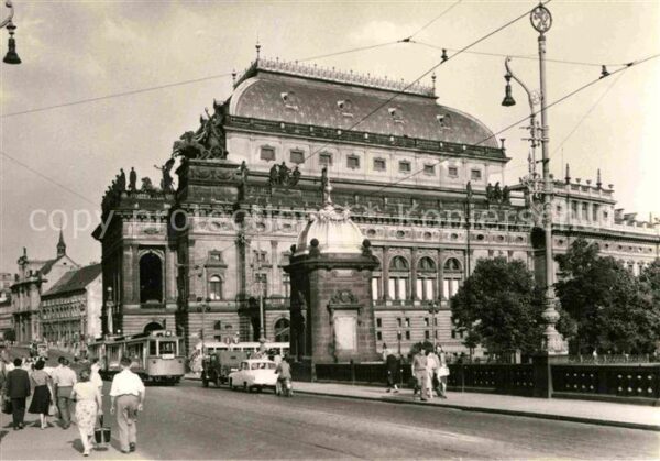Prag Prahy Prague National Theater Strassenbahn