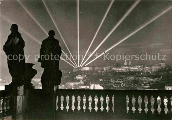 Prag Prahy Prague Pazsky hrad v noci