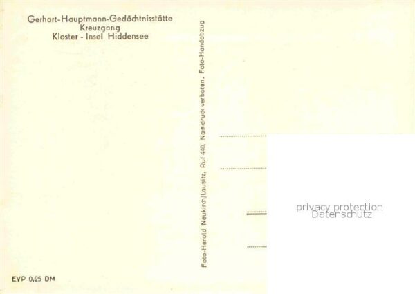 Insel Hiddensee Kreuzgang Gerhart Hauptmann Gedächtniss – Bild 2
