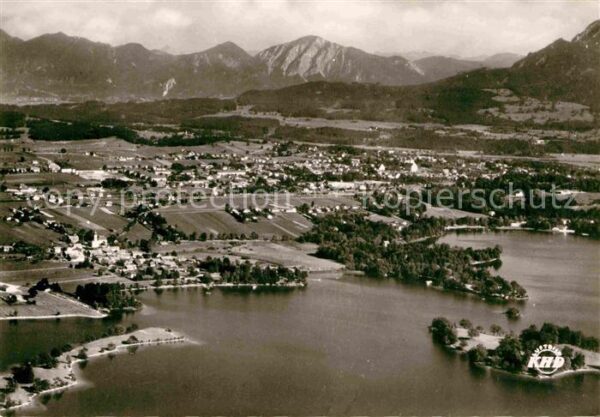 Murnau Staffelsee Fliegeraufnahme mit Seehausen See Campi