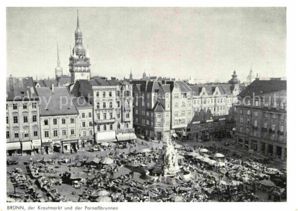 Bruenn Brno Krautmarkt und Parnaßbrunnen