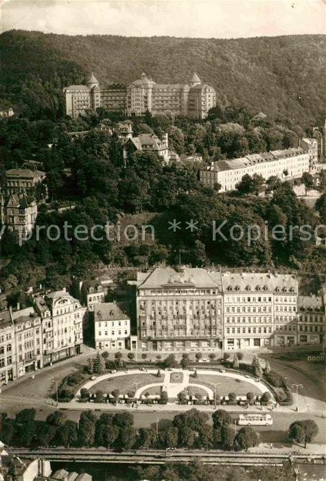 Karlovy Vary Leninovo namesti Fliegeraufnahme