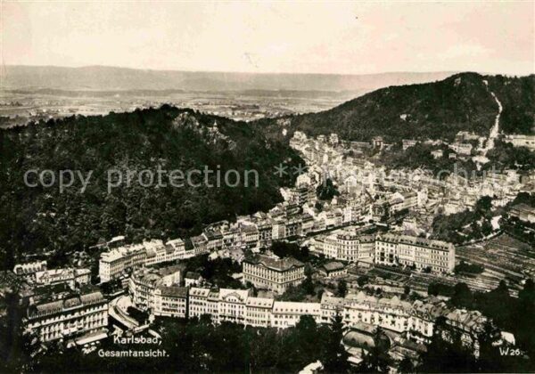 Karlsbad Eger Karlovy Vary Fliegeraufnahme