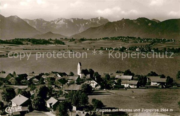 Riegsee mit Murnau und Zugspitze Wettersteingeb