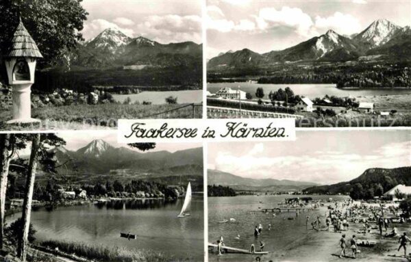 Faakersee Bildstock Alpenpanorama Badestrand