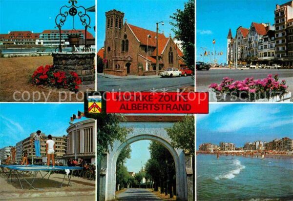 Zoute Knokke teilansichten Kirche Trampolin Strand H