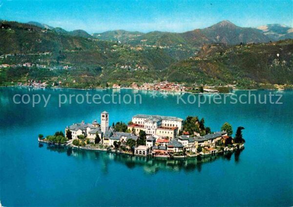 Lago d Orta Isola San Giulio vista dall aereo sullo