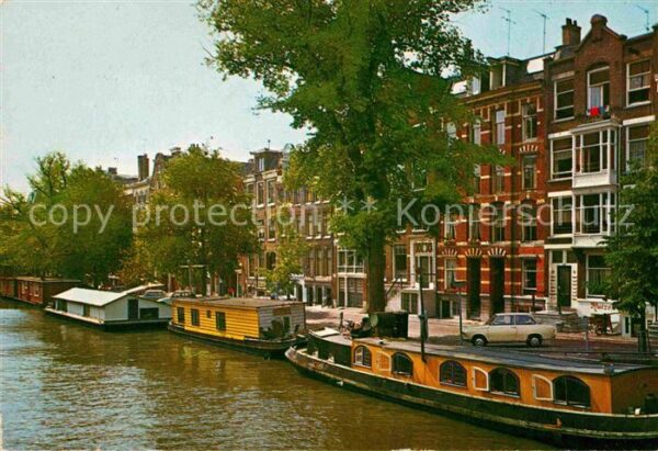 Amsterdam Niederlande Prinsengracht met woonboten Gracht mit