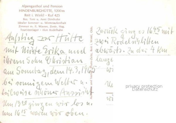 Reit Winkl Alpengasthof Pension Hindenburghütte Wi – Bild 2