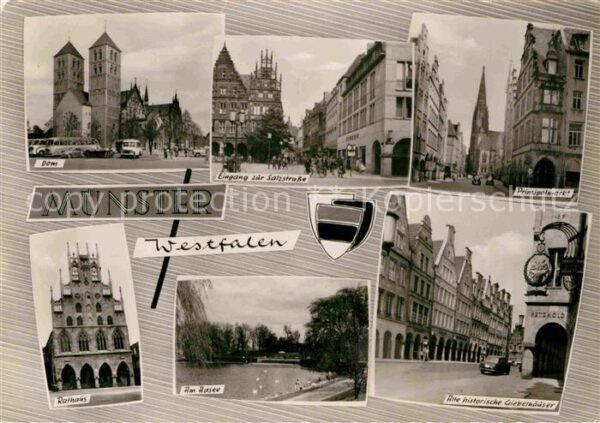 Muenster Westfalen Dom Salzstrasse Prinzipalmarkt Historis