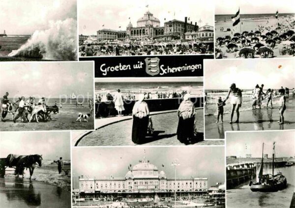 Scheveningen Brandung Strand Hotels Pferdewagen Prom