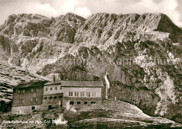 Purtschellerhaus Hoher Goell Berghaus mit Hohem Göll Berchtesgadener