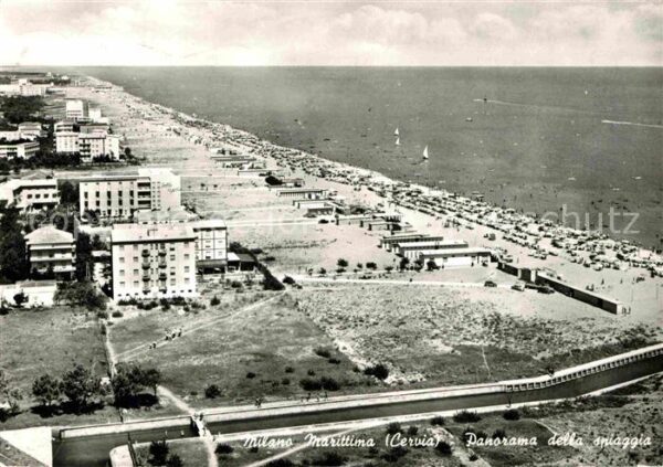 Milano Marittima Panorama della spiaggia veduta aerea