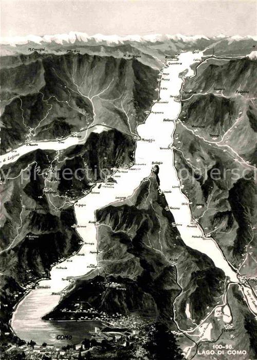 Lago di Como Comersee und Umgebung Alpen aus der Vog