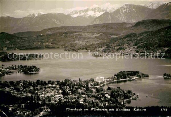 Poertschach Woerthersee mit Koschuta Alpenpanorama