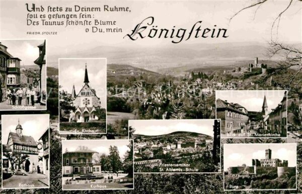 Koenigstein Taunus Panorama Schlossgasse Rathaus Kirche Ku