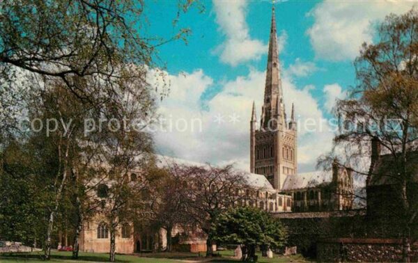 Norwich UK Cathedral from the Upper Close