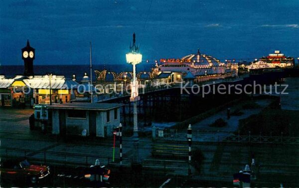 Brighton East Sussex Palace Pier by night