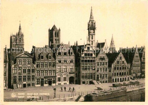 Gand Belgien Quai aux Herbes Giebelhäuser