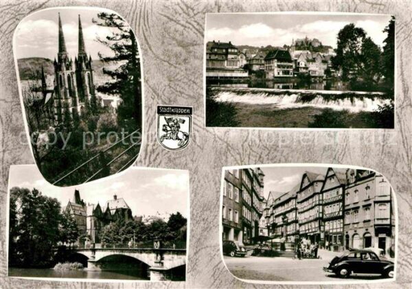 Marburg Lahn Kirche Schloss Brücke Wehr Altstadt