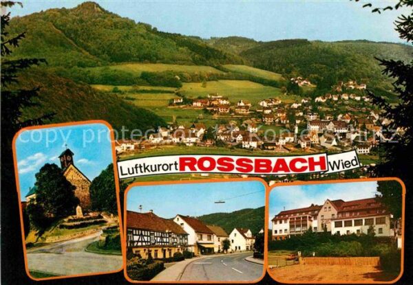 Rossbach Wied Panorama Kirche Kriegerdenkmal Dorfstra