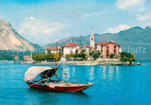 Isola Pescatori Boot Ansicht vom See aus