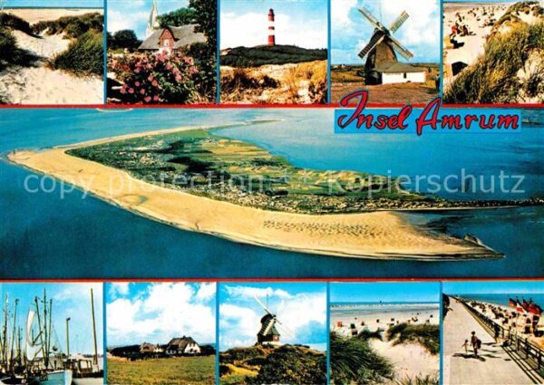 Insel Amrum Dünen Strand Leuchtturm Windmühle Hafen