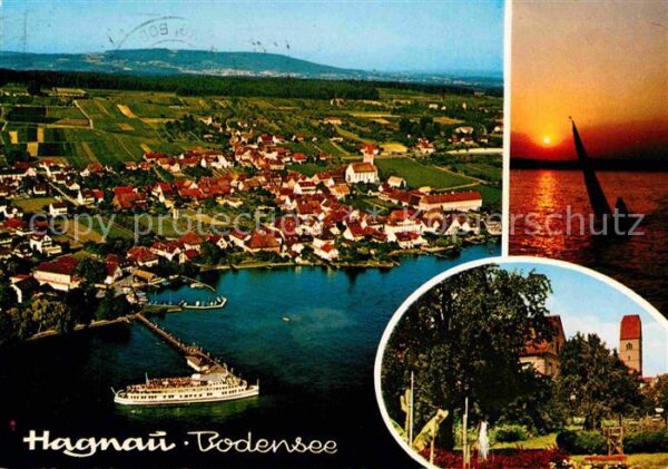Hagnau Bodensee Bootsanleger Fliegeraufnahme Blick zur