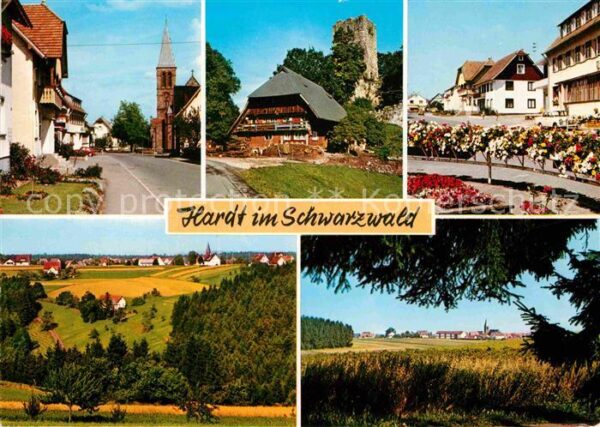 Hardt Schramberg Ortsansicht mit Kirche Burgruine Landsc