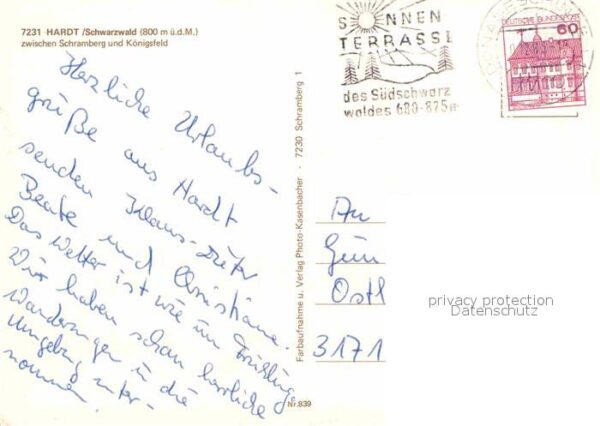 Hardt Schramberg Ortsansicht mit Kirche Burgruine Landsc – Bild 2