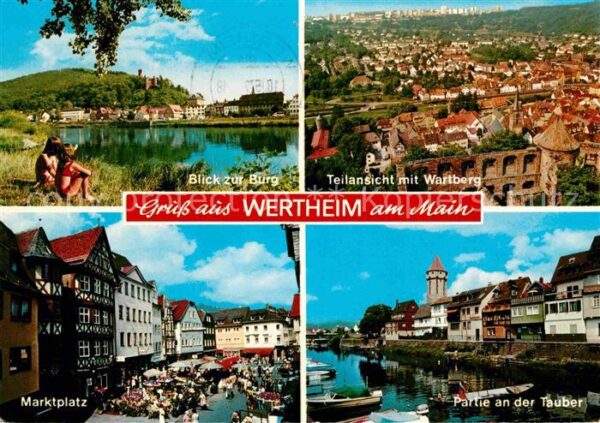 Wertheim Main Blick zur Burg Teilansicht mit Wartberg