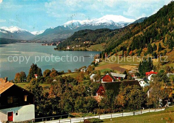 Dellach Millstaettersee Panorama mit Alpenblick