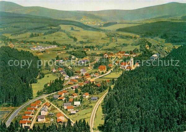 Bayerisch Eisenstein Luftkurort mit Blick auf Böhmisch Eisen