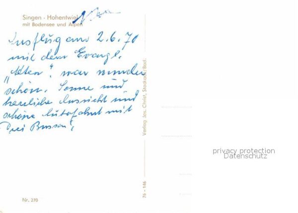 Singen Hohentwiel mit Bodensee und Alpen Künstlerkarte – Bild 2