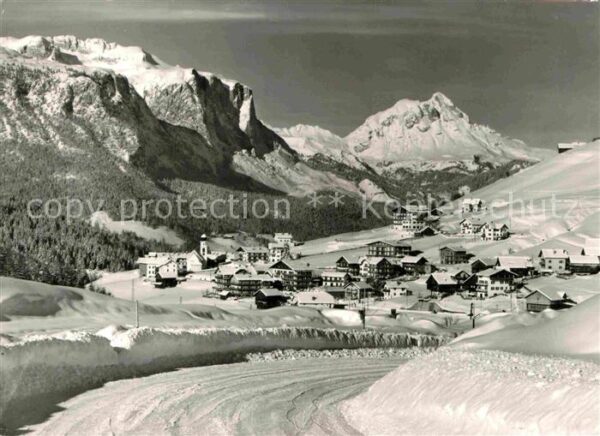 San Cassiano Badia Winterpanorama Val Badia Dolomiten