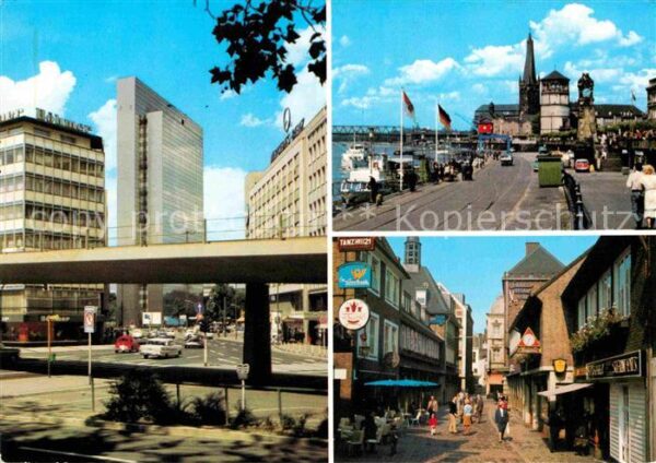 Duesseldorf Innenstadt Hochhaus Partie am Rhein Kir