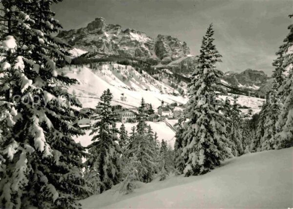 San Cassiano Badia Winterpanorama Dolomiten Val Badia