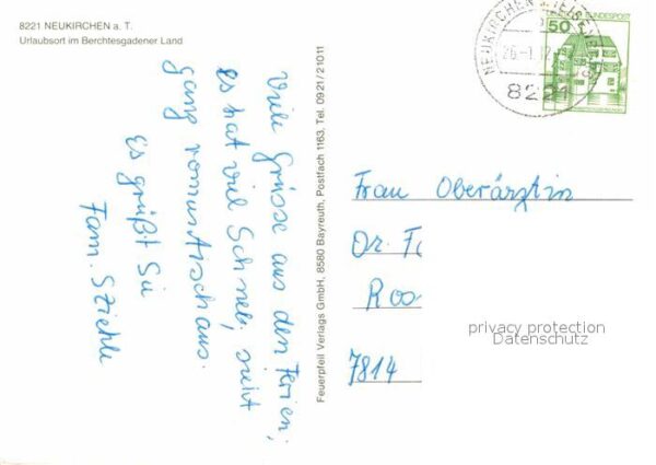 Neukirchen Teisenberg Ortsansicht mit Kirche Maibaum Urlaubso – Bild 2