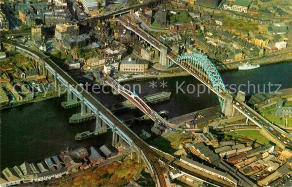 Newcastle upon Tyne Fliegeraufnahme Brückenpartie