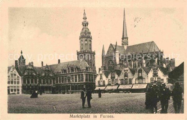 Furnes Veurne West-Vlaanderen Belgie Marktplatz