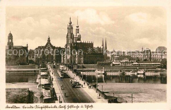 Dresden Friedrich Augustbrücke Elbpartie