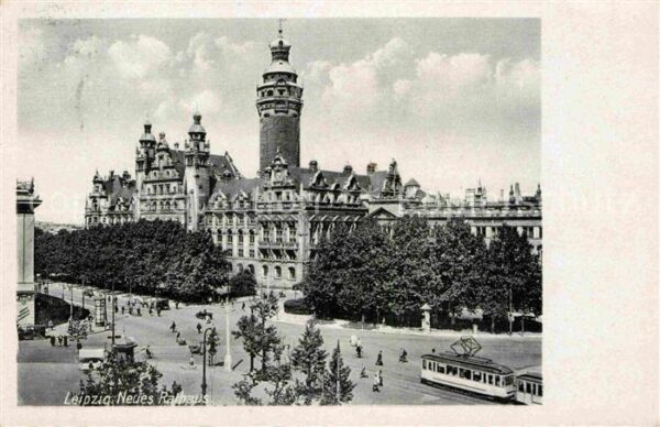 Leipzig Neues Rathaus Strassenbahn