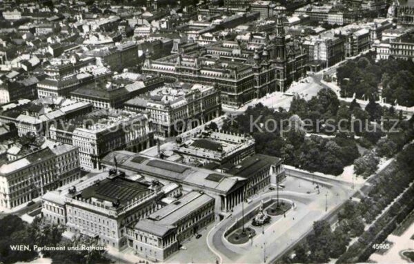 Wien Fliegeraufnahme mit Parlament und Ratha