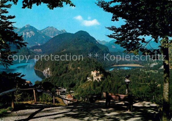 Hohenschwangau Blick von der Jugend Alpsee Schwansee V