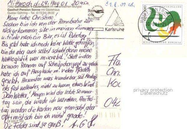 Gernsbach Lauterbach Gasthaus Pension Sonne mit G – Bild 2